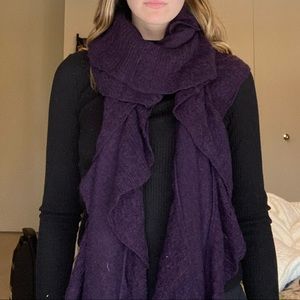 Purple Cashmere Ruffled Scarf